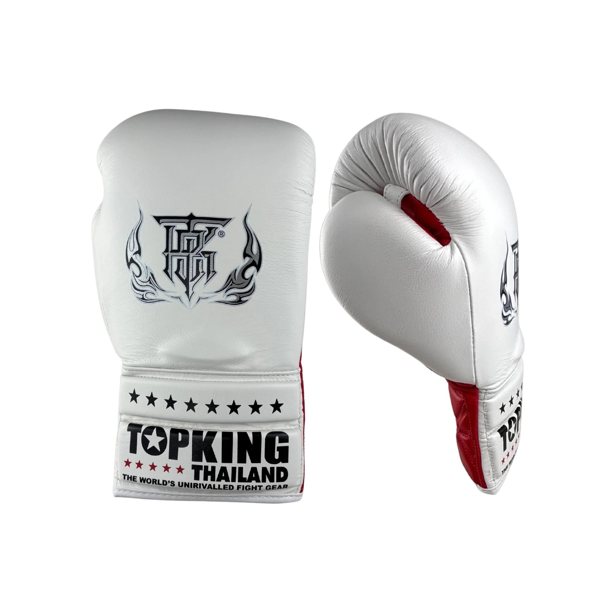 Top King Pro Competition Lace up White-Red Gloves - Image 4