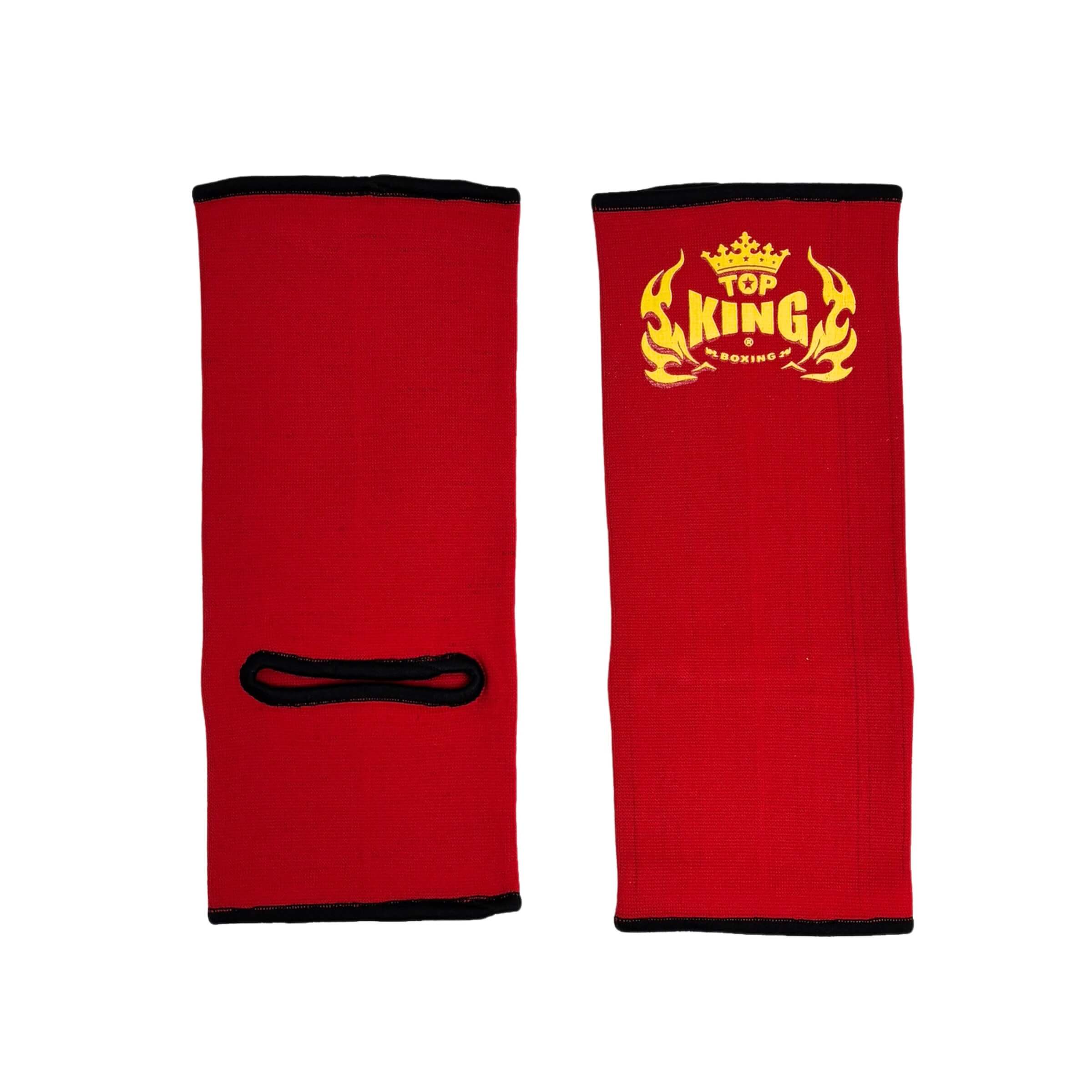 Top King Red Ankle Guards (yellow logo) - Image 3