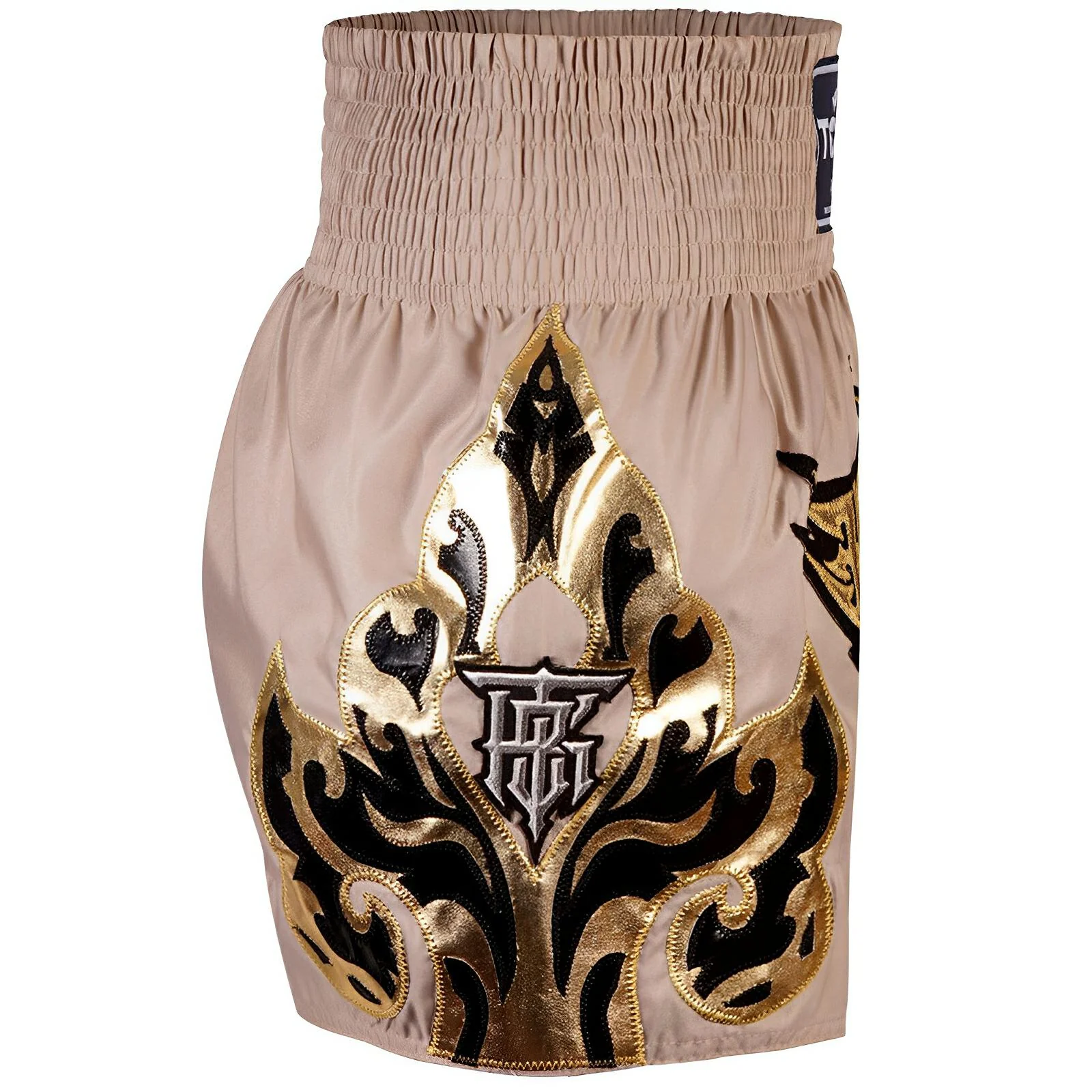 Top King Kanok Beige Muay Thai Shorts - Image 3